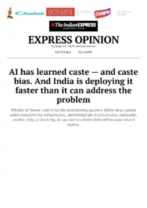 The Digital Brahmin: AI and Caste in India