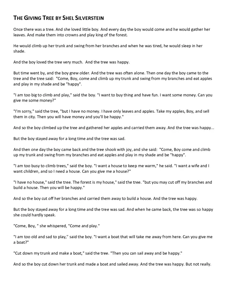 The Giving Tree by Shel Silverstein