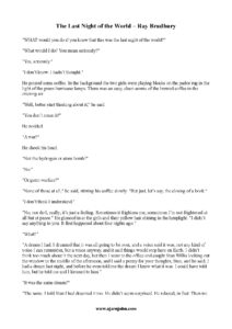 The Last Night of the World by Ray Bradbury