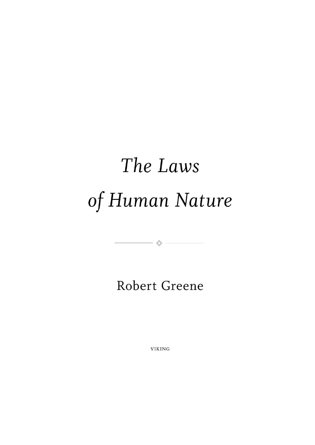 The Laws of Human Nature by Robert Greene