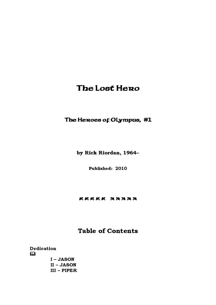 The Lost Hero by Rick Riordan