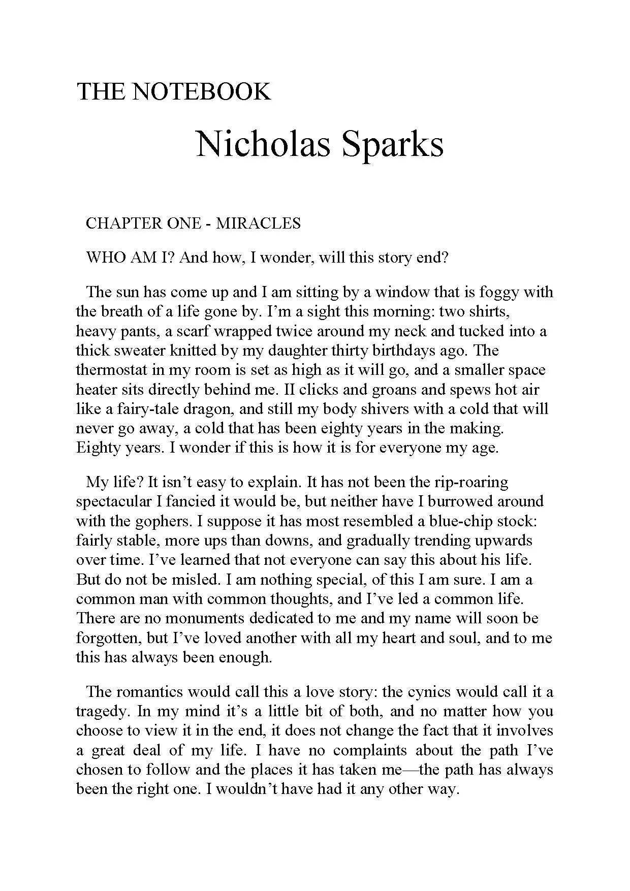 The Notebook by Nicholas Sparks