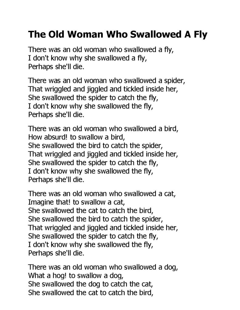 The Old Woman Who Swallowed a Fly Poem