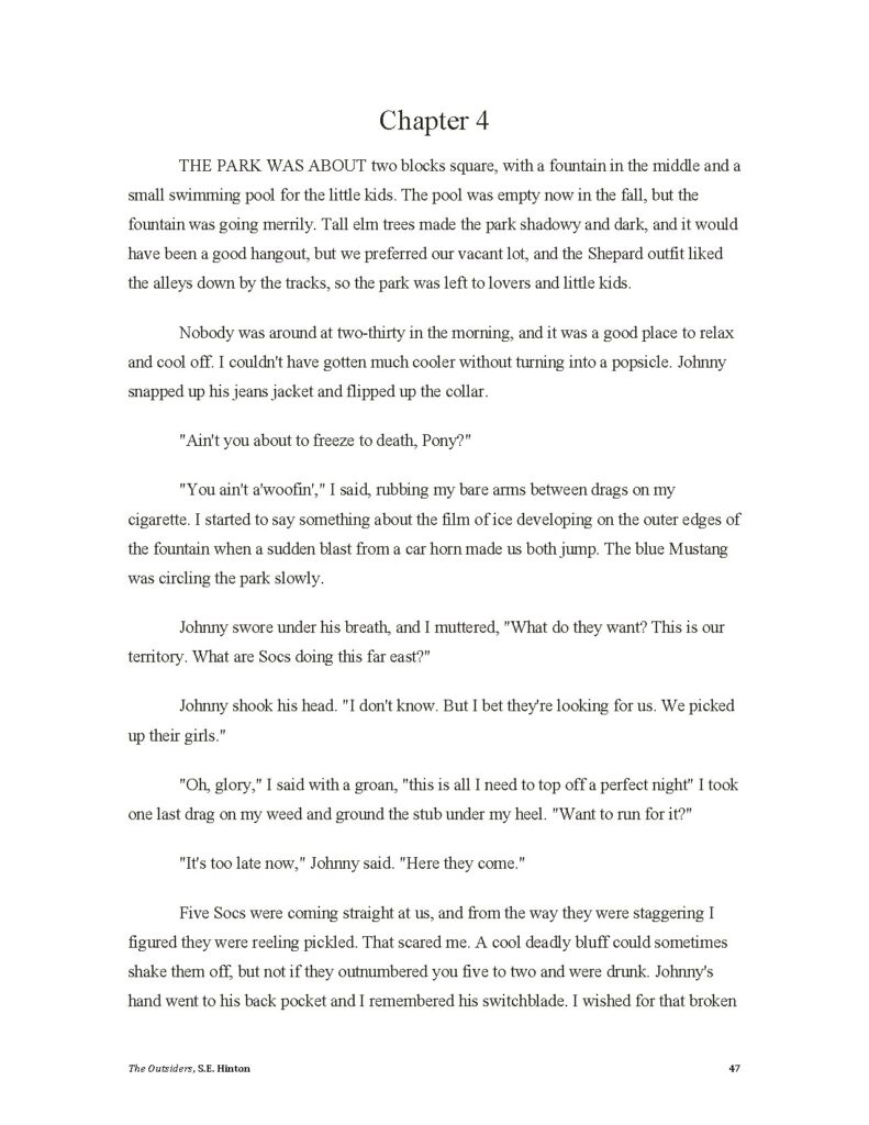 The Outsiders Chapter 4 Summary and Analysis