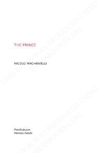 The Prince by Niccolo Machiavelli