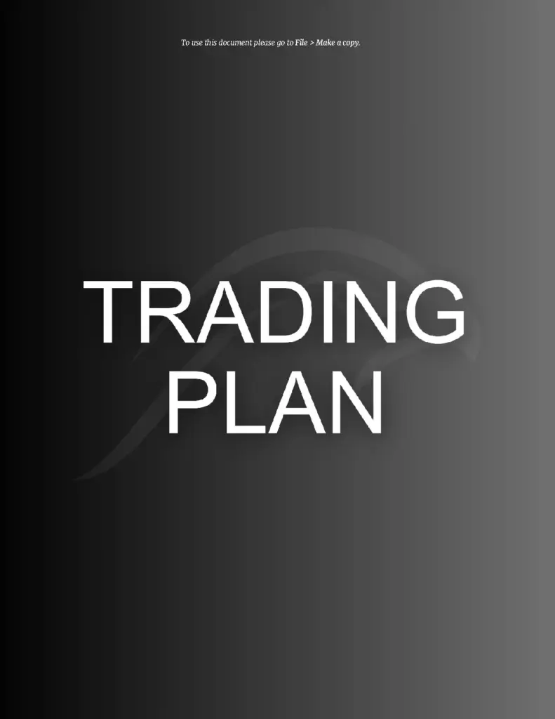 Trading Plan by James