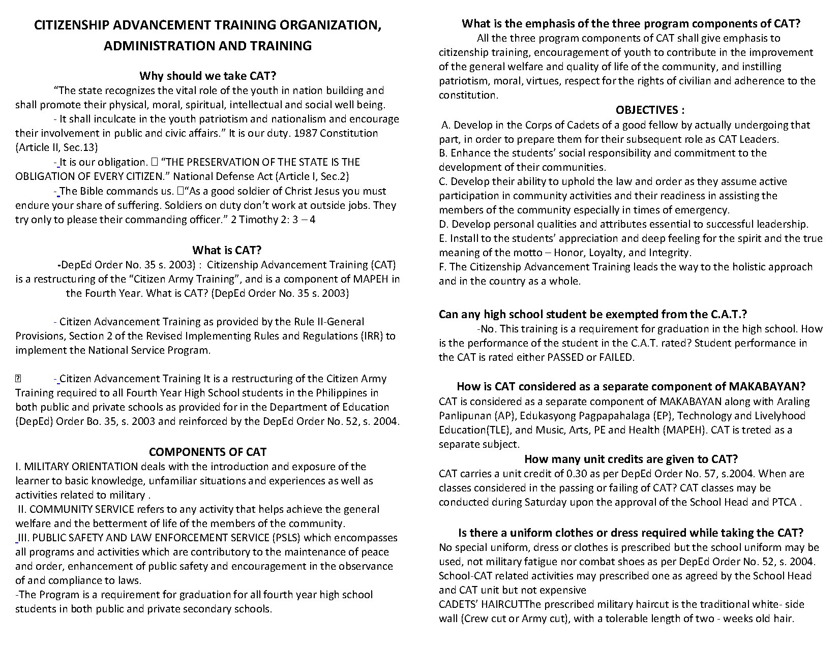 Understanding Citizenship Advancement Training for Students