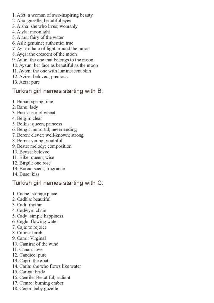 Unique Turkish Girl Names and Their Meanings