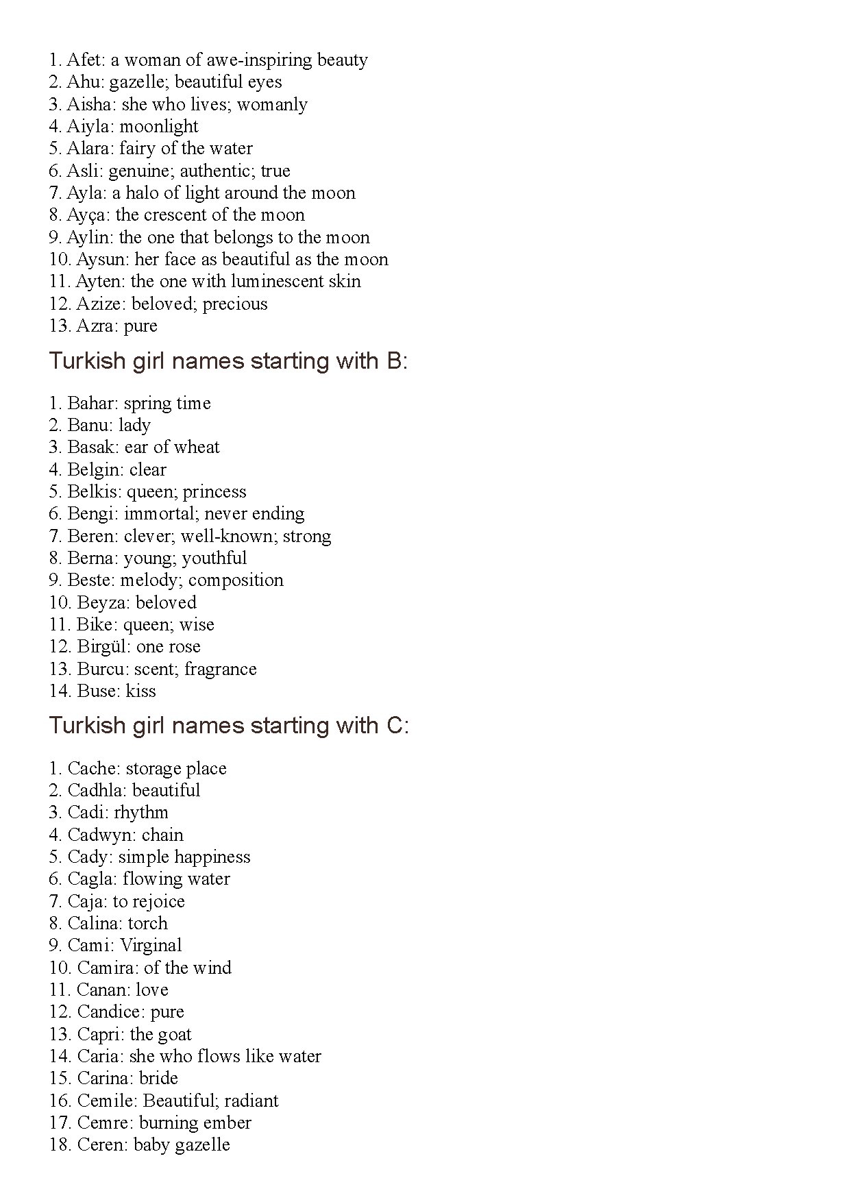 Unique Turkish Girl Names and Their Meanings