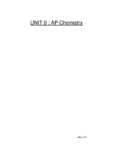 Unit 0 AP Chemistry Notes for Exam Preparation