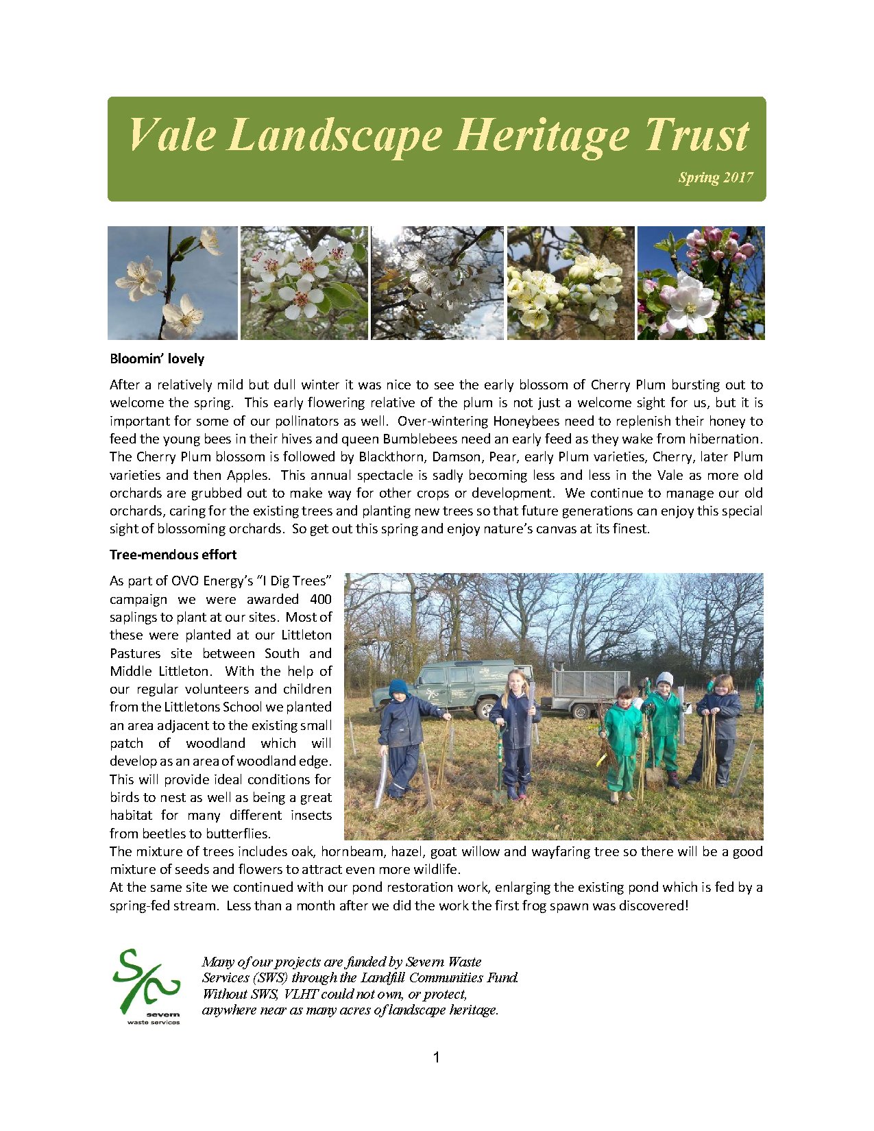 Vale Landscape Heritage Trust Newsletter Spring 2017