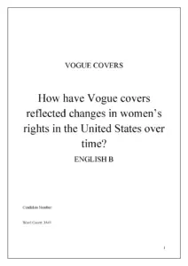 Vogue Covers and Women's Rights in the United States