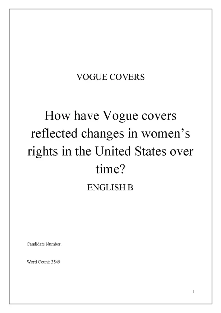 Vogue Covers and Women's Rights in the United States