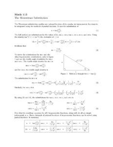 Weierstrass Substitution