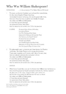 William Shakespeare Biography and Works Overview