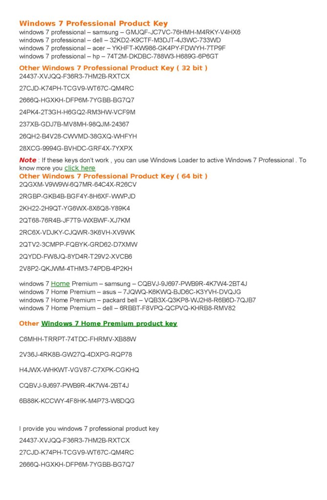 Windows 7 Professional Product Key List and Activation Guide