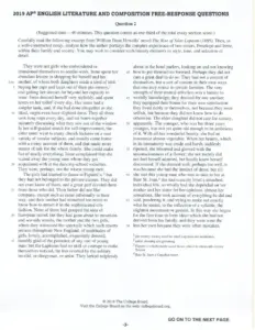 2019 AP® English Literature and Composition Free-Response Questions