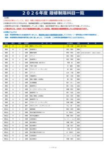 2026履修制限科目一覧