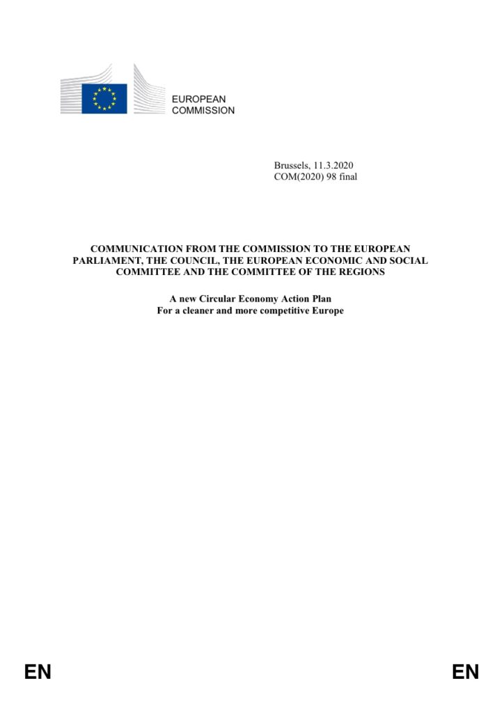 A New Circular Economy Action Plan for a Cleaner and More Competitive Europe