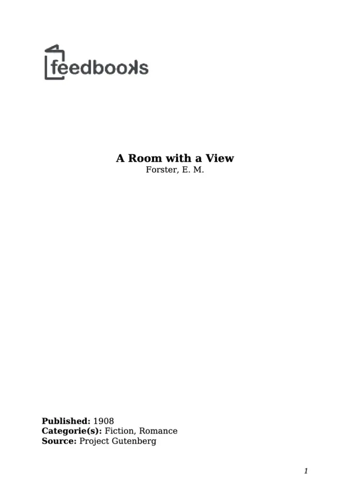 A Room with a View by E. M. Forster