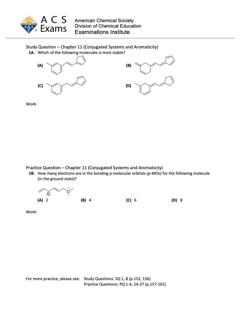 ACS Exams ORS Classroom Practice Student Handout