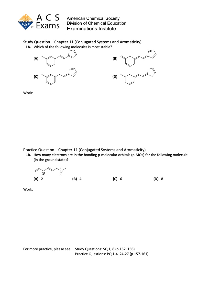 ACS Exams ORS Classroom Practice Student Handout