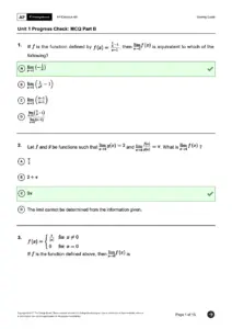 AP Calculus AB Unit 1 Progress Check MCQ Part B – Key Concepts Assessment