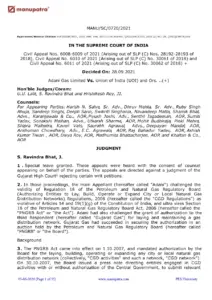 Adani Gas Limited Vs Union of India – Supreme Court Judgment 2021