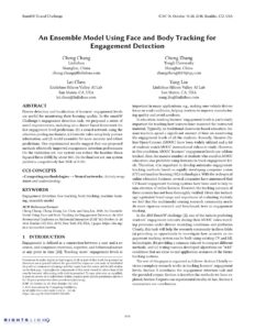 An Ensemble Model Using Face and Body Tracking for Engagement Detection