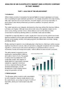 Analysis of an Oligopolistic Market in the Airline Industry