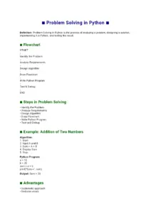 Attractive Problem Solving Python Notes