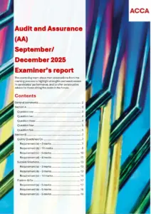 Audit and Assurance Examiner’s Report September/December 2025