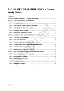 BIO101 General Biology 1 Course Study Guide