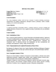 Basic Statistics STA154 – Course Syllabus and Lab Guide