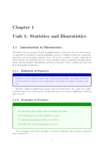 Biostatistics and Statistics Unit I Notes
