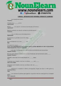 CHM102 Introductory Organic Chemistry Summary
