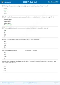 CS201P Quiz 7 – Computer Science Assessment