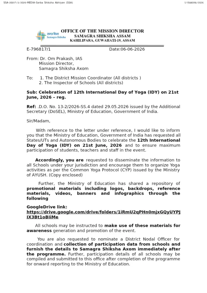 Celebration of International Day of Yoga 2026
