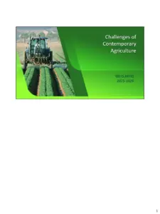 Challenges of Contemporary Agriculture