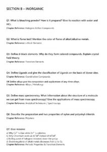 Chemistry XII Reference Guide – Inorganic and Organic Concepts