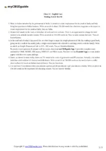Class 12 English Core Writing Article Test 01
