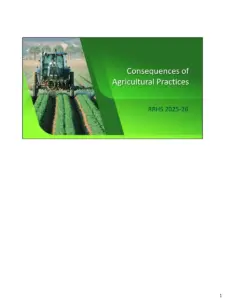 Consequences of Agricultural Practices