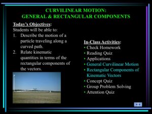 Curvilinear Motion – Chapter 12