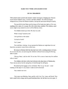 Dark They Were and Golden Eyed by Ray Bradbury