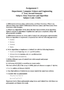 Upload Data Structure and Algorithm Assignment – CS201