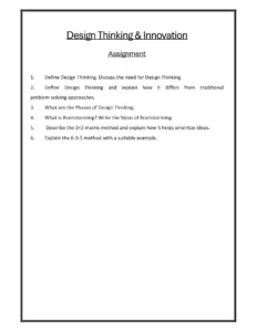 Design Thinking and Innovation Assignment