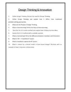 Design Thinking and Innovation Suggestions
