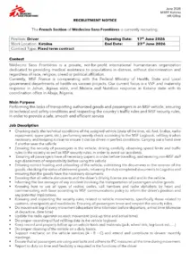 Driver Job Advert – Médecins Sans Frontières June 2026