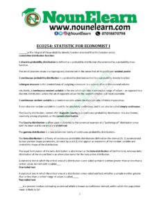 ECO254 Exam Summary: Statistics for Economists