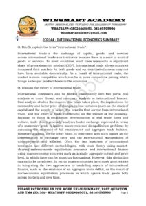 ECO344 International Economics Summary